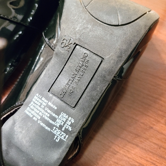 EUC Christian Siriano For Payless Black Criss-Cross Slingback 4 inch Heels - Picture 5 of 7